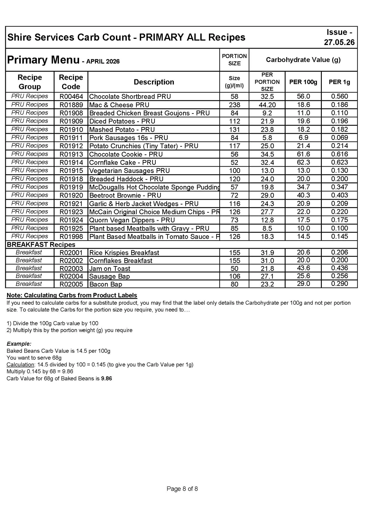 Primary Recipe CARB Listing 27.05.26 Page 8