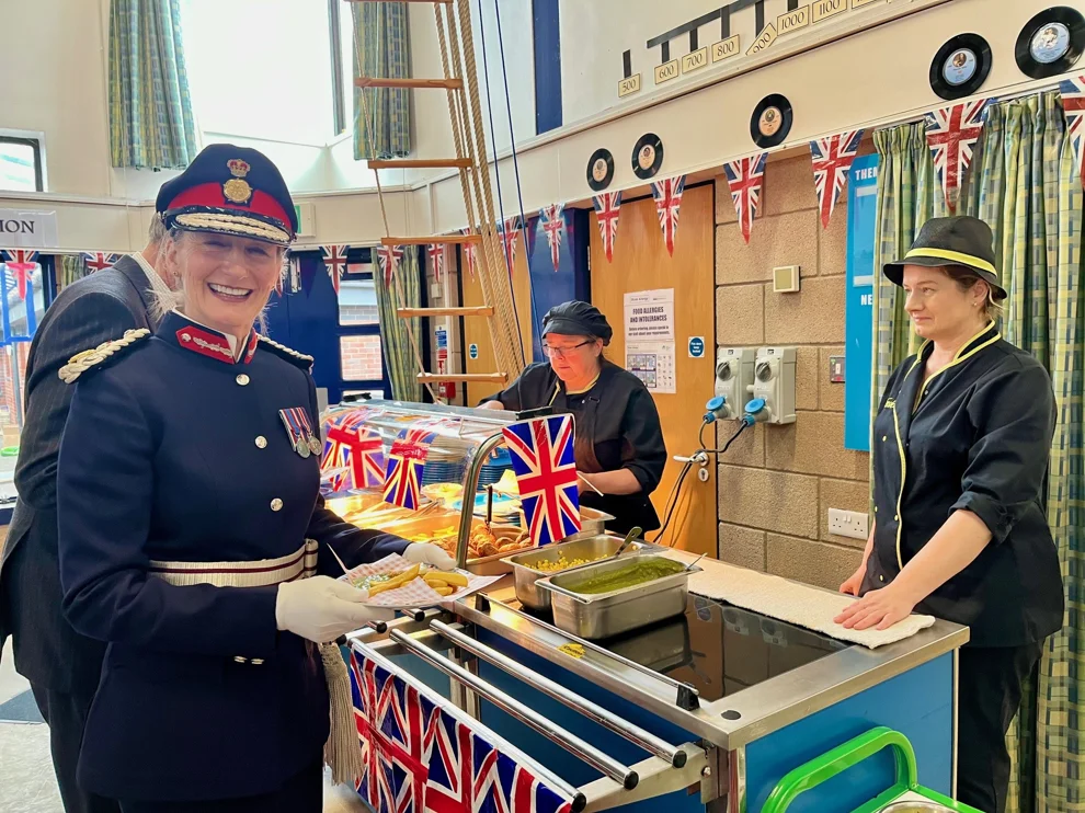 Anna Turner, Lord-Lieutenant of Shropshire, at The Meadows Primary School