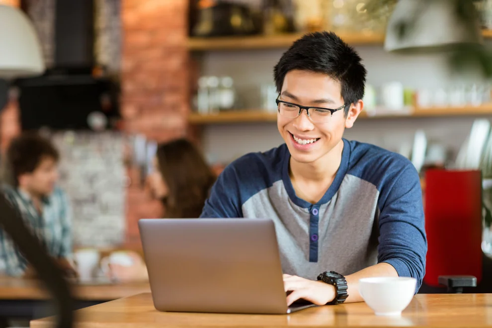 Male Student In Cafe
