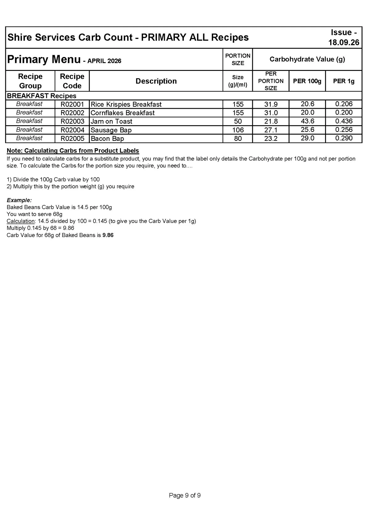 Primary Recipe Carb Info 18.09.26 Page 9